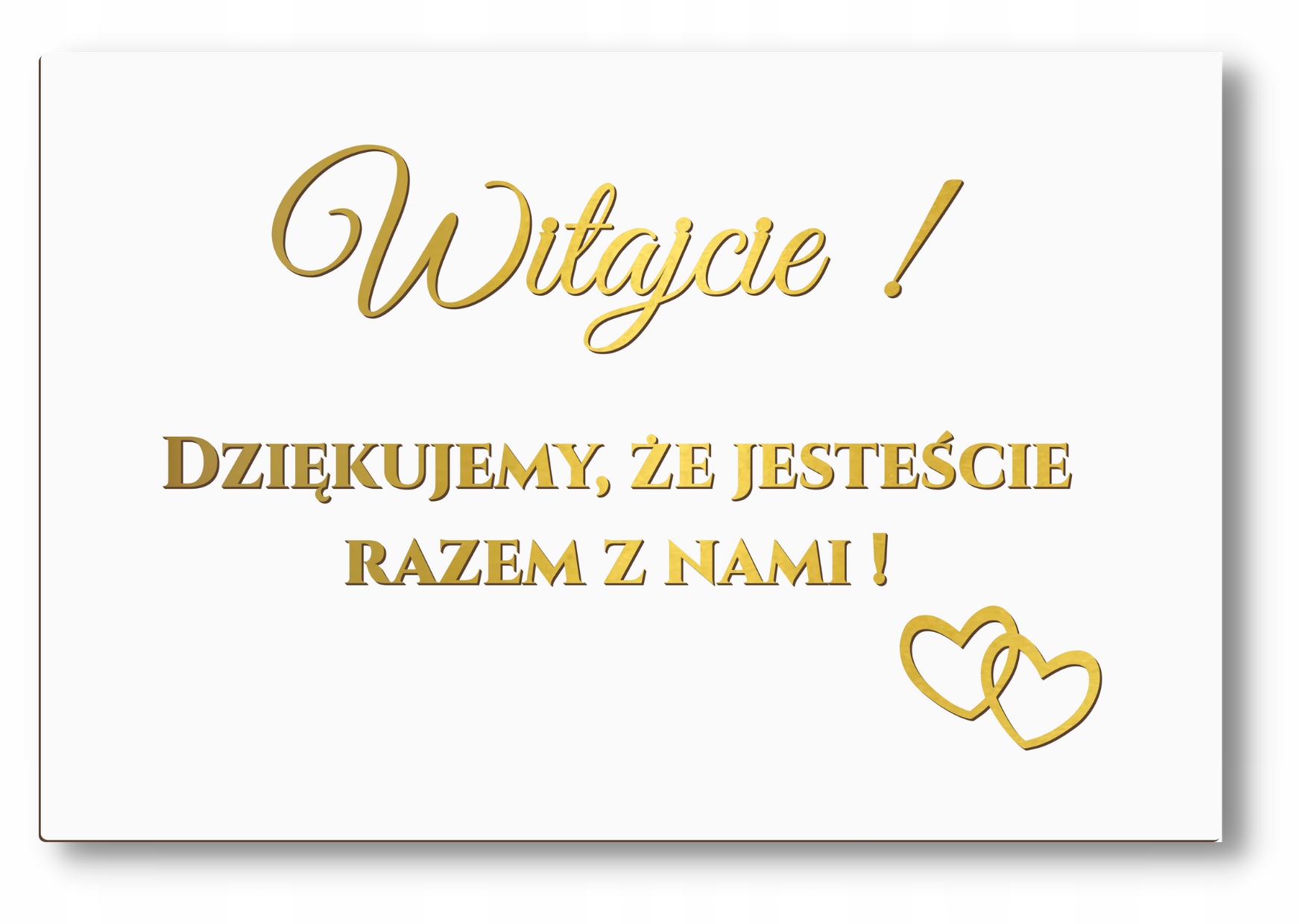 

Tablica powitalna wesele ślub złote napisy 60x40cm