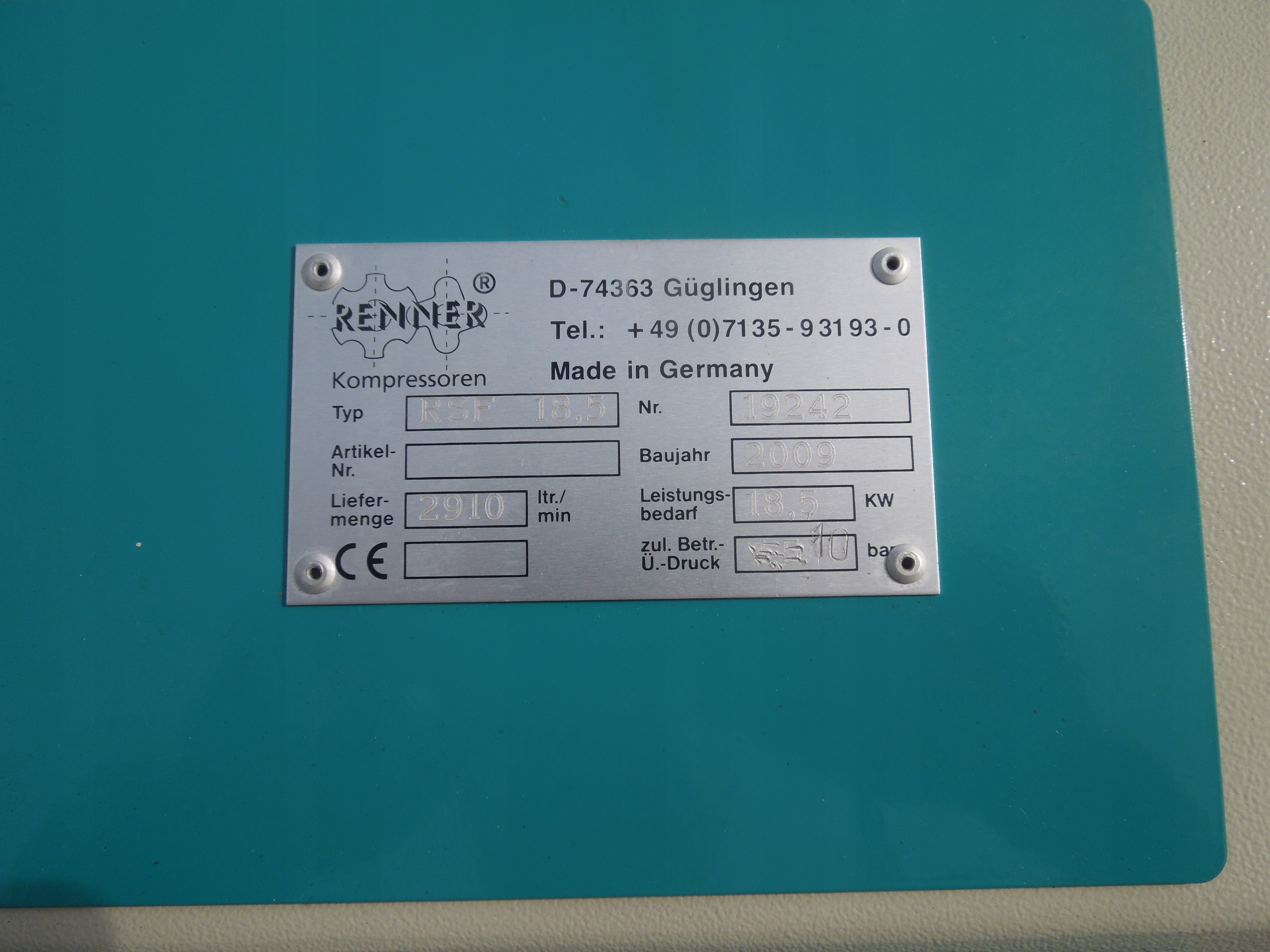 KOMPRESOR ŚRUBOWY RENNER 18,5Kw FALOWNIK !! Model RSF