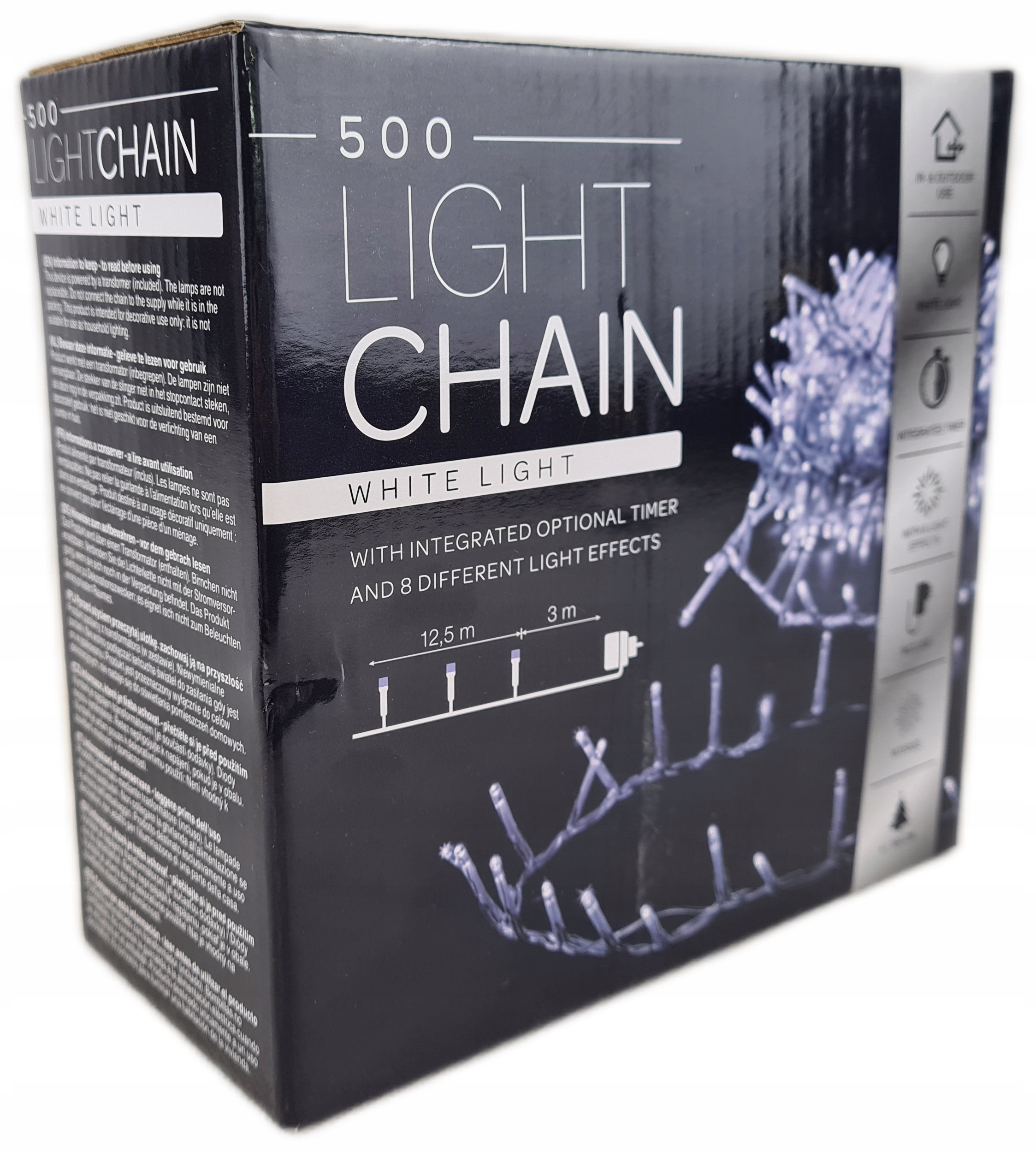 

Lampki Choinkowe Świąteczne 500 Led 15m Zimna Biel
