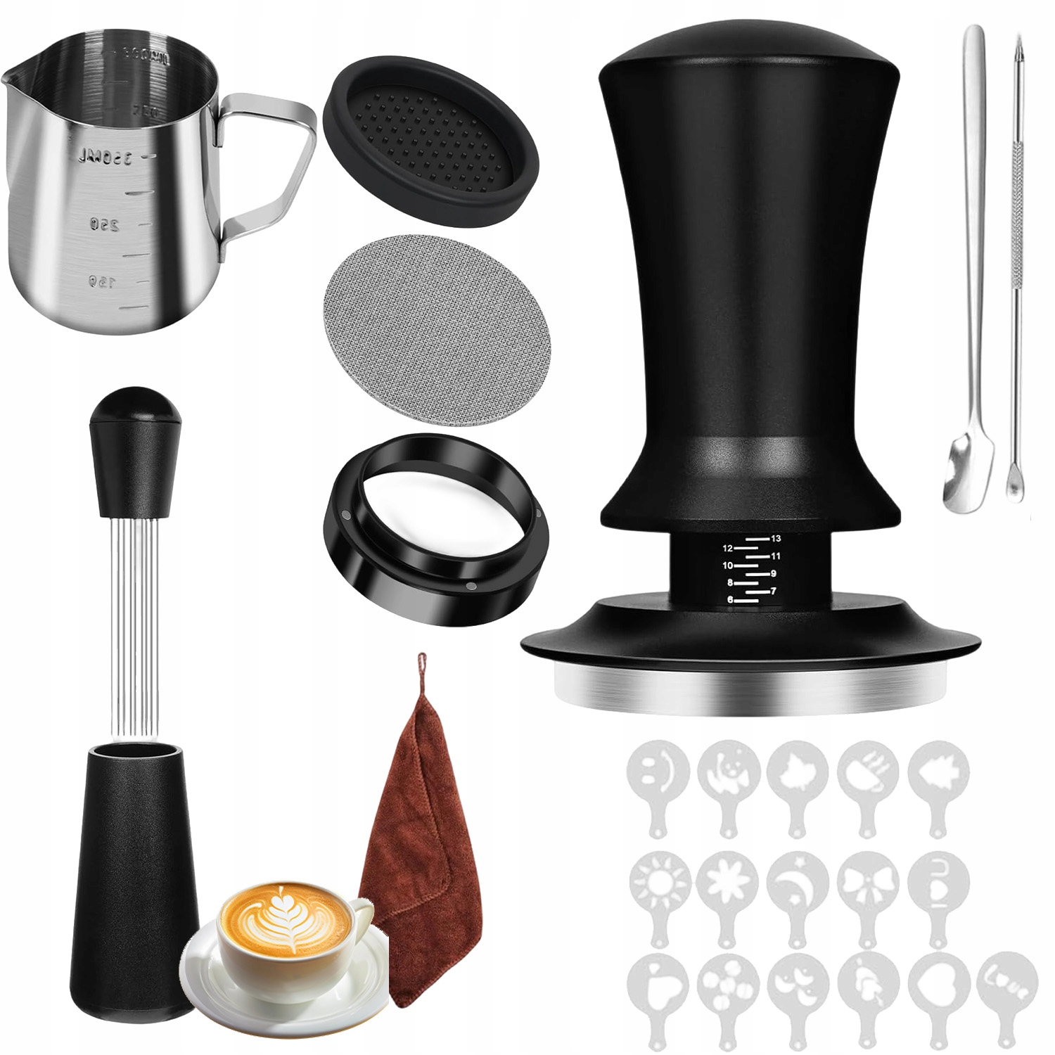 sada tamper a regulátor lisu na šlehání kávy v baňce, baňkový kávovar 51 mm