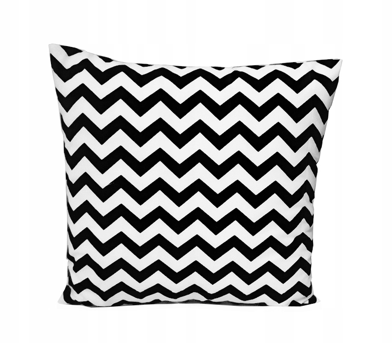 POSZEWKA bawełna 50x50 ZYGZAK CZARNY