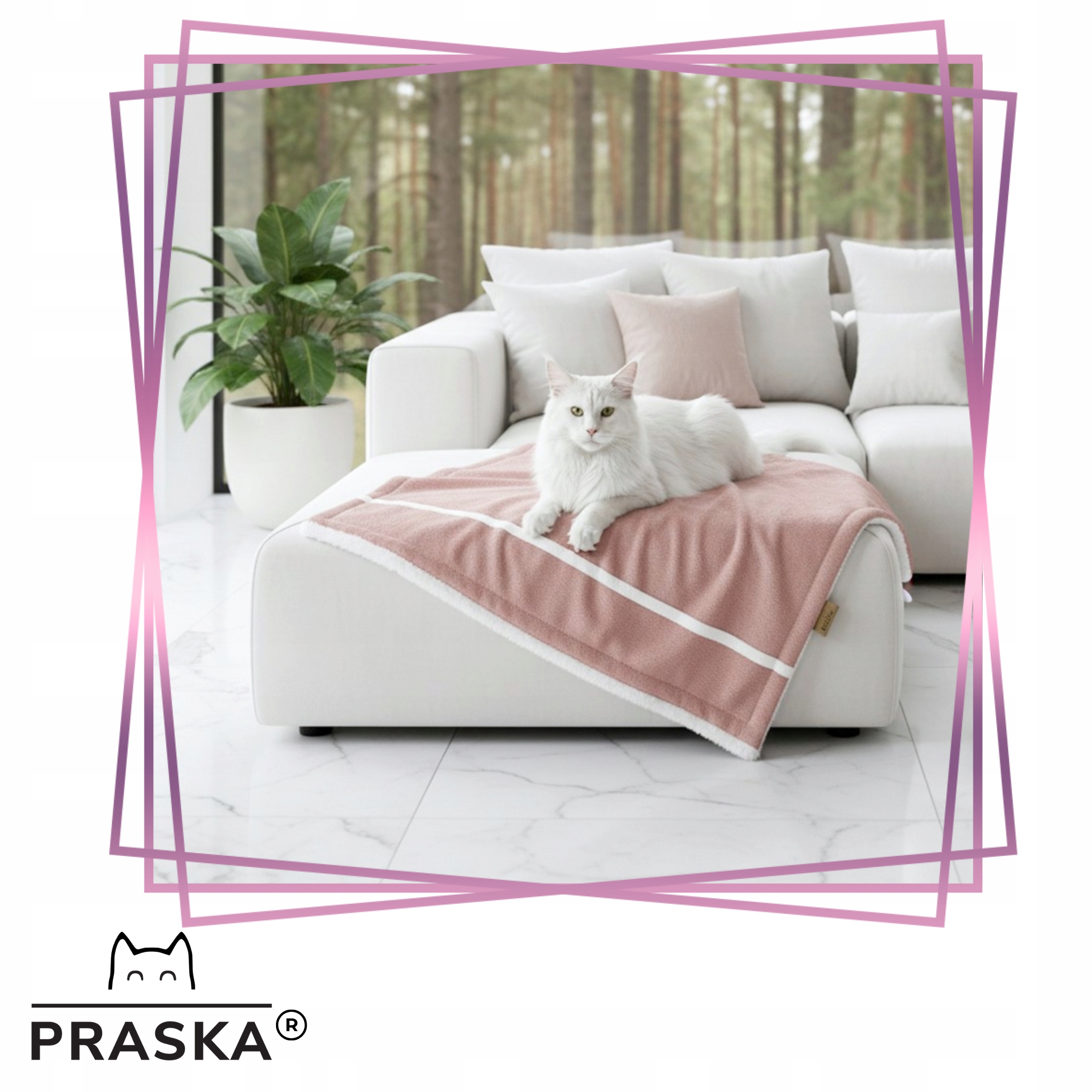 Levně Praska Penthouse Deka pro kočky psa dítěte Dusty Pink 60x50cm Premium