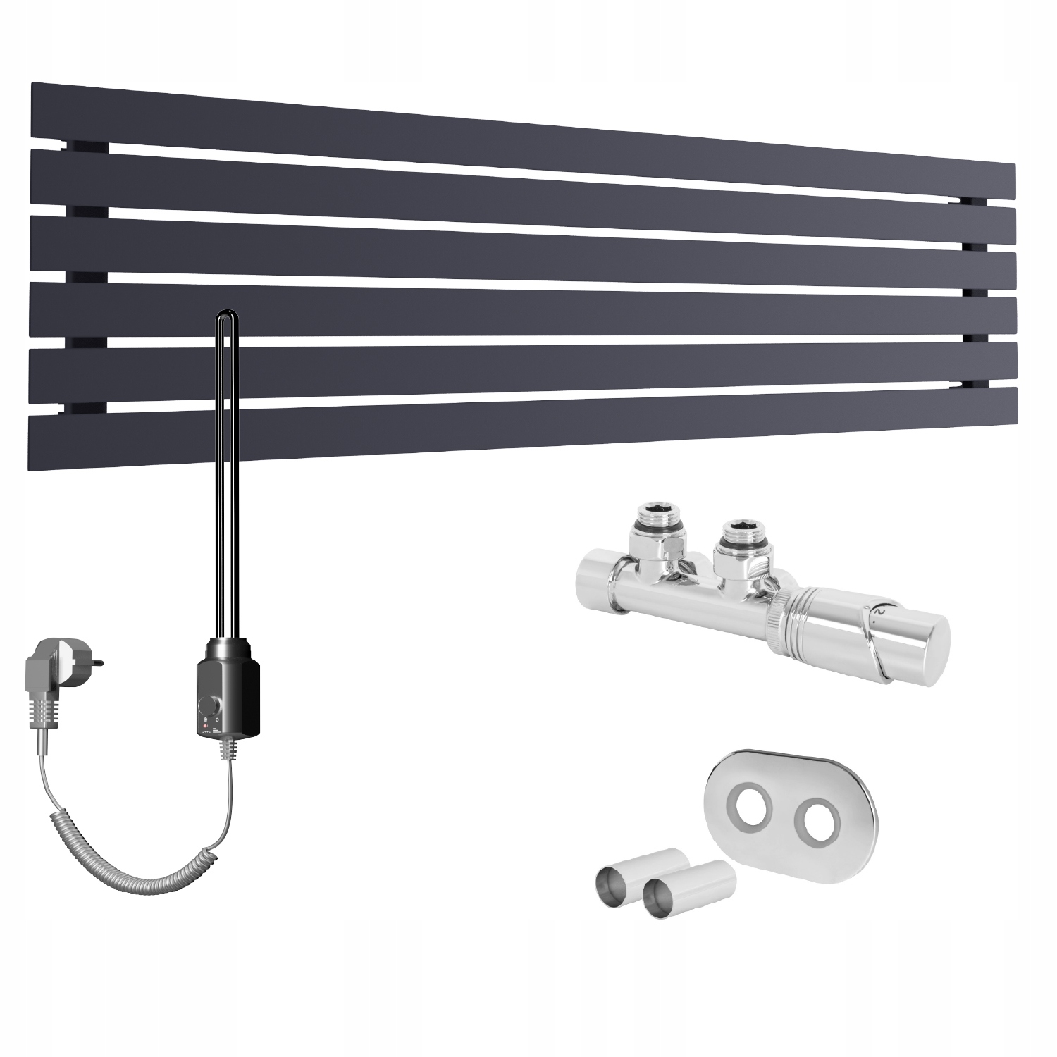 Set Vodovodní a elektrický horizontální ohřívač Bello 45x160 Grafit