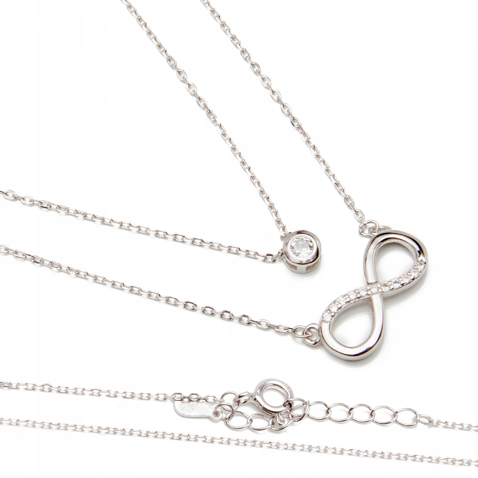 Stříbrný náhrdelník 925 nekonečno zirkon