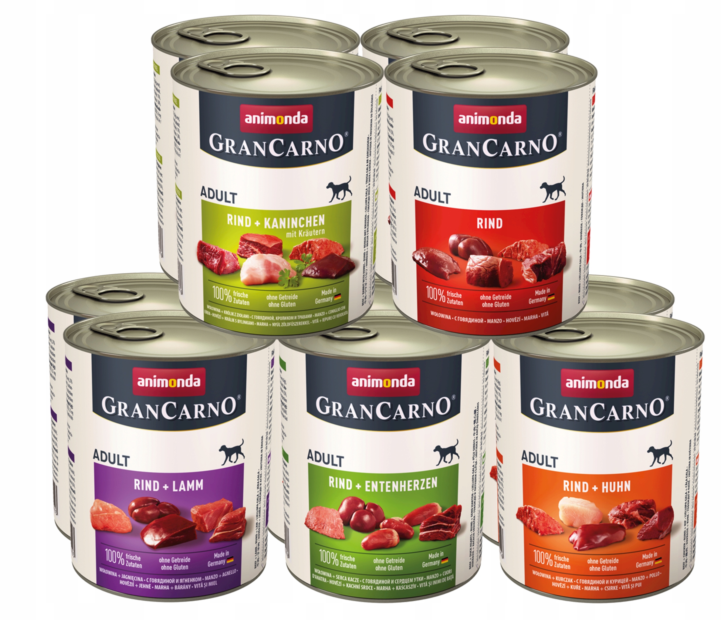 Levně Animonda GranCarno Adult MIX 5 příchutí Hovězího Masa Bez Vepřového Masa 10x800 g