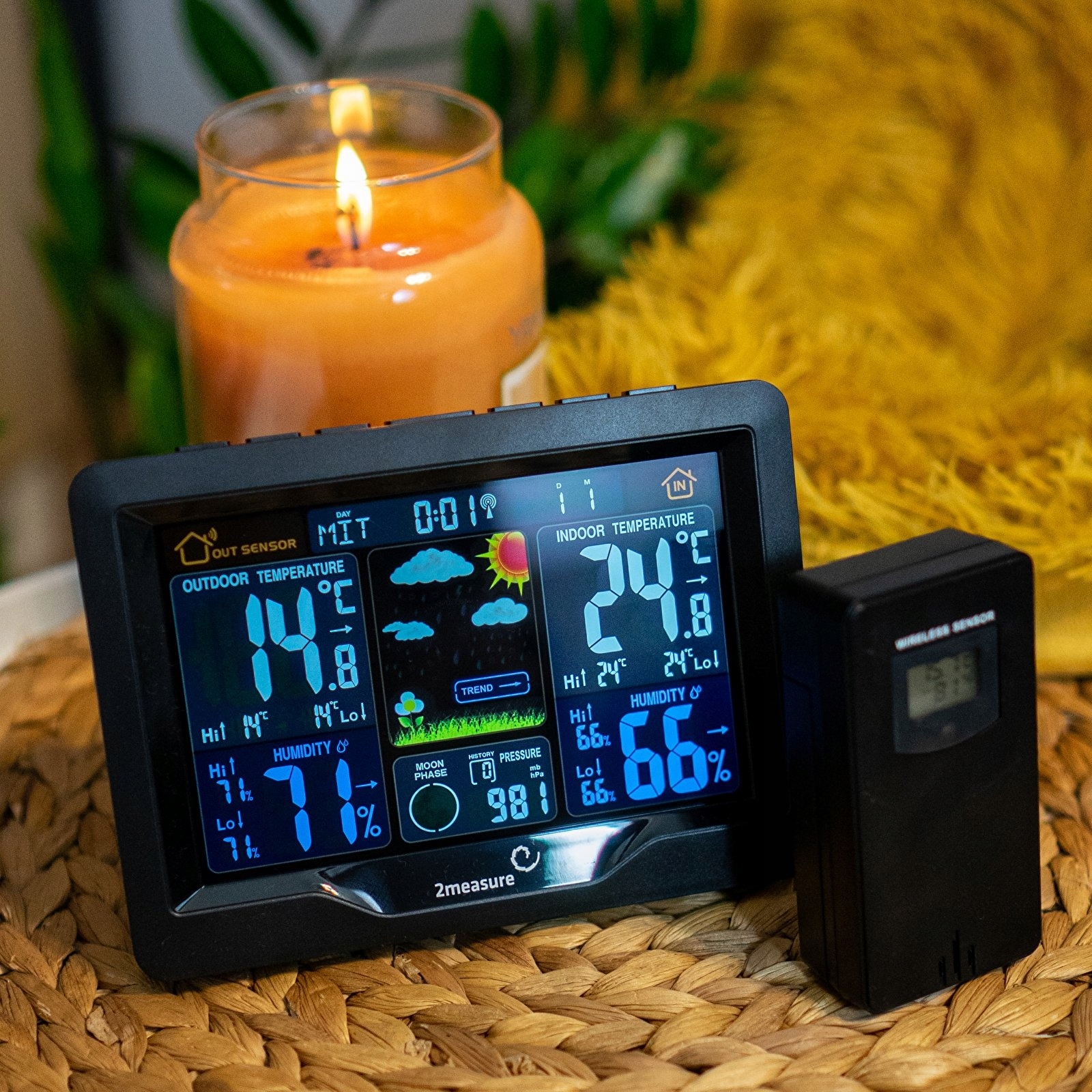 BEZPRZEWODOWA STACJA POGODY +ZASILACZ TERMOMETR HIGROMETR BAROMETR BROWIN Komunikacja bezprzewodowa