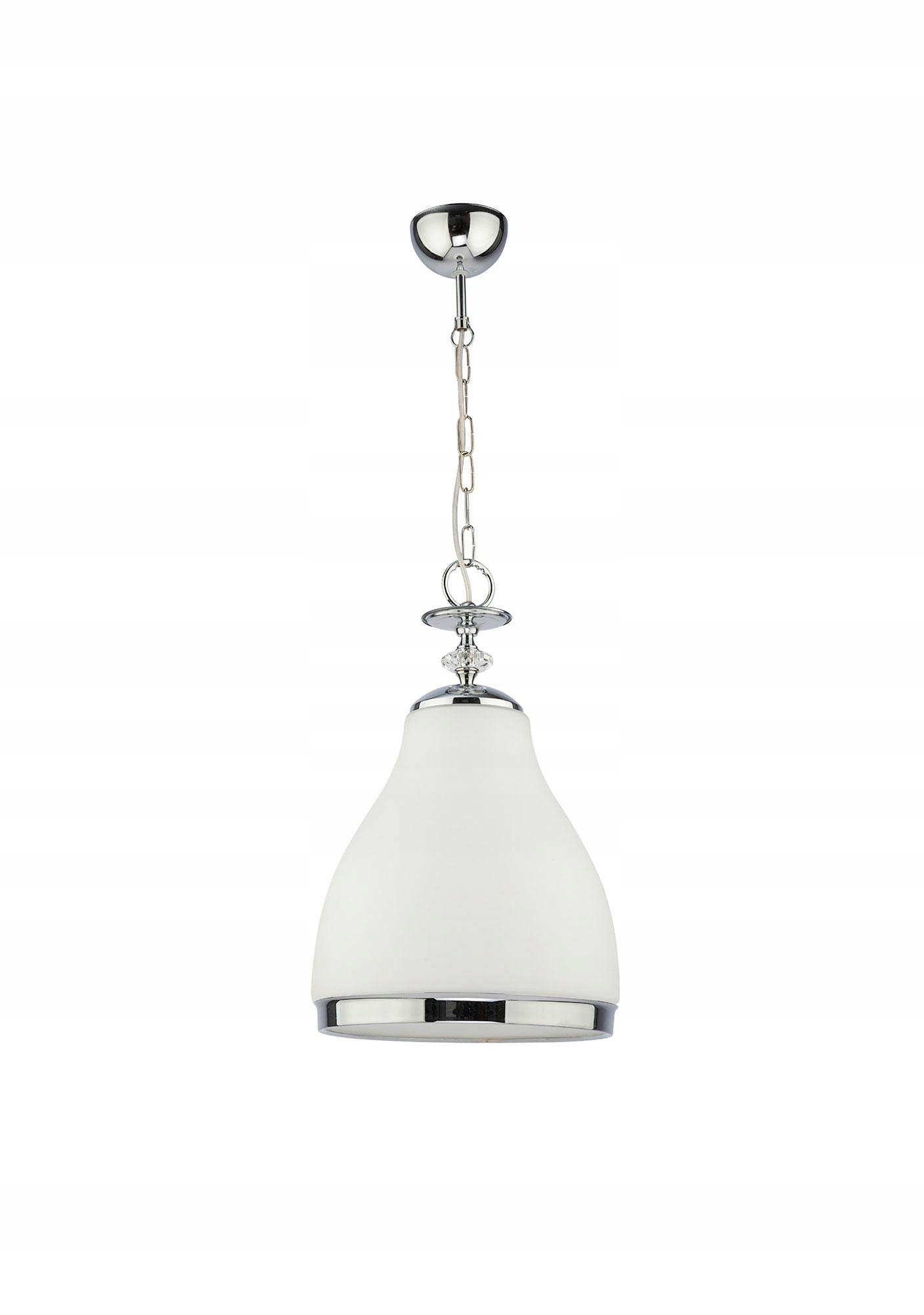 Závesná lampa Isla Strieborná Biela Sklenená lampa 1xE27 29 cm Stropná lampa