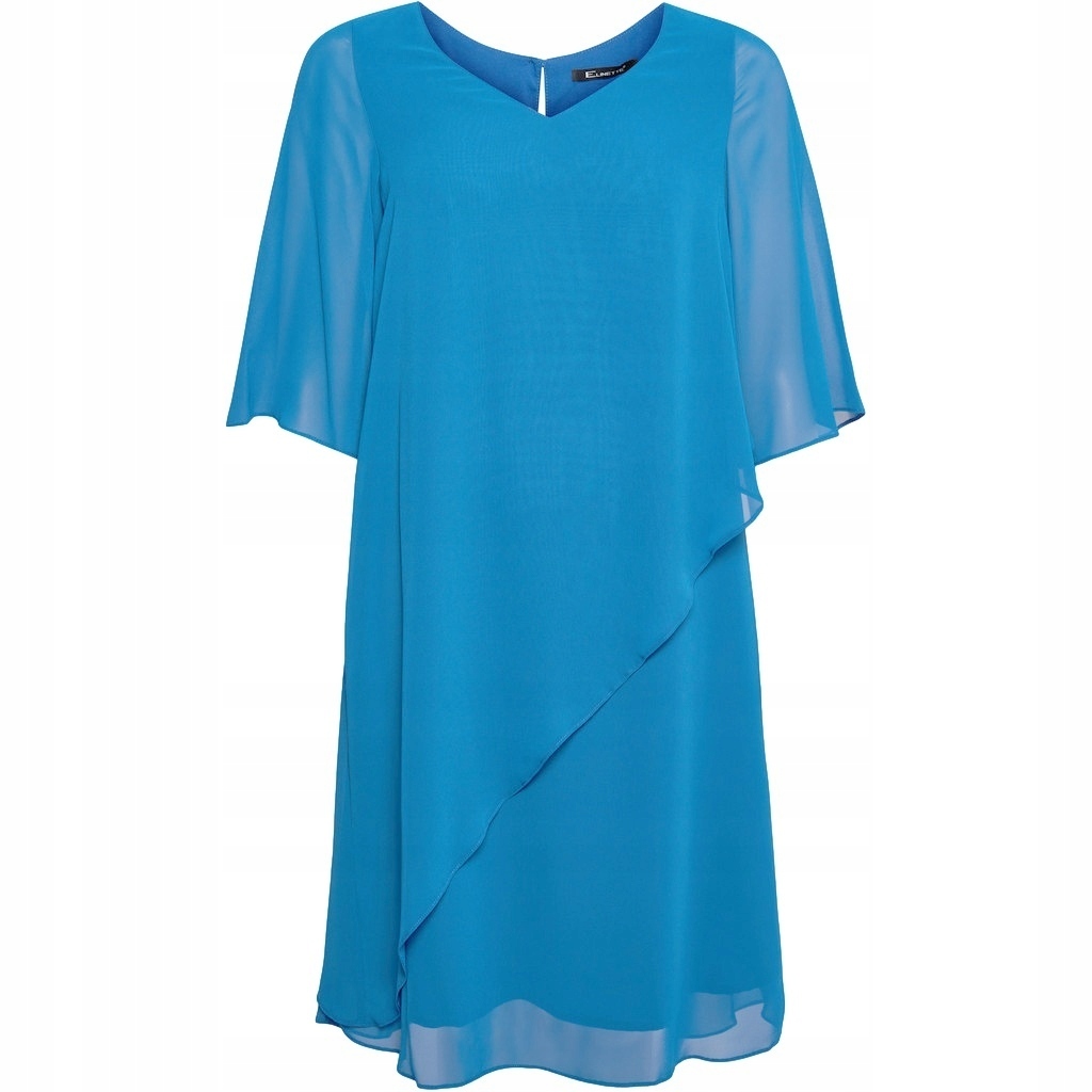 Plus Size Sempre Pru Elegantní Návštěvní Šaty Modré S785 50