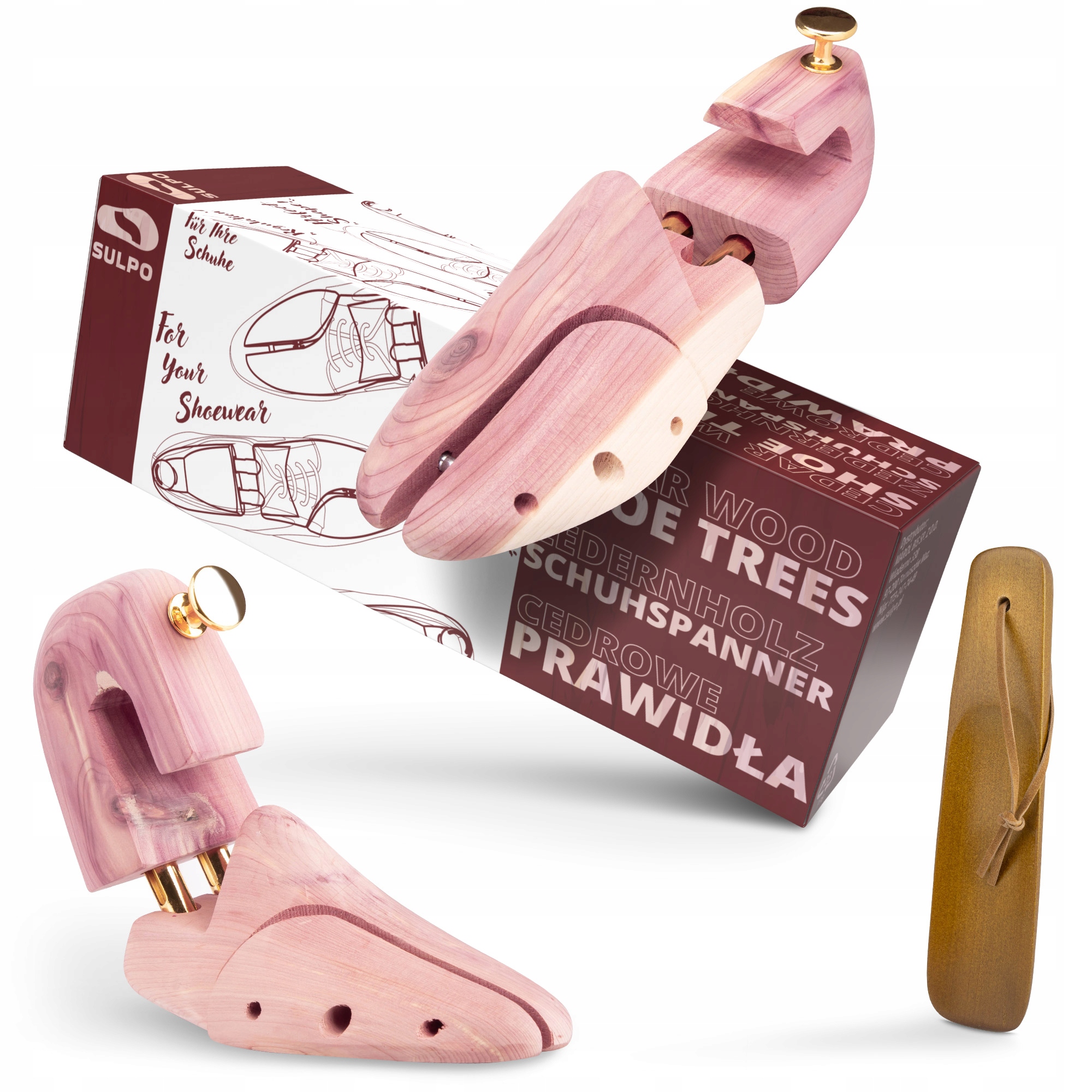 Prawidła do rozciągania obuwia cedrowe drewniana łyżka do butów rozm. 39-40
