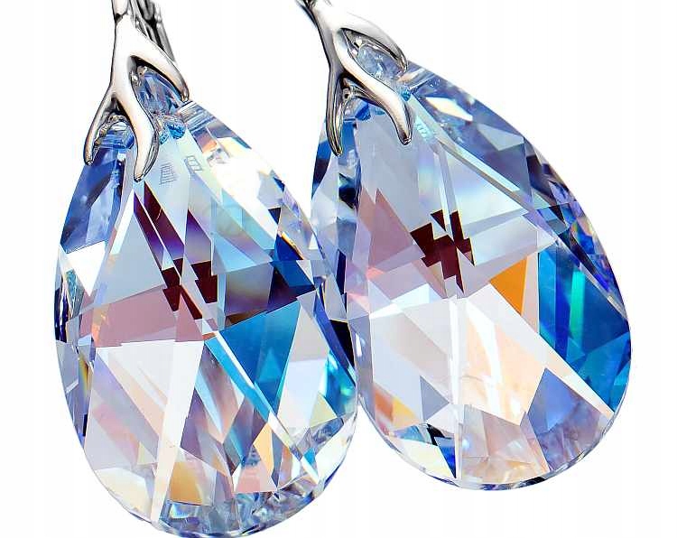 Krystaly Náušnice Blue Aurora Stříbro Arande