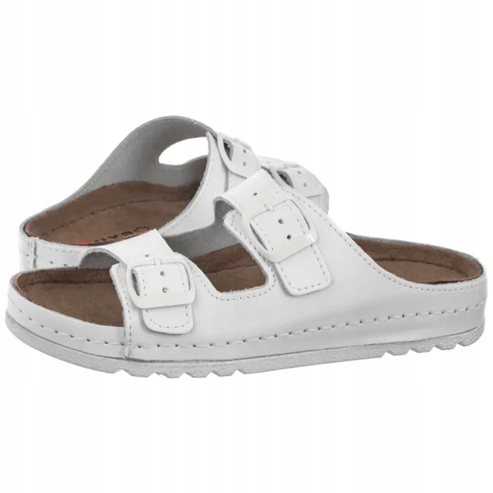 Kožené boty Dámské Nazouváky Buxa Bílé Memory BZ110 Bílé