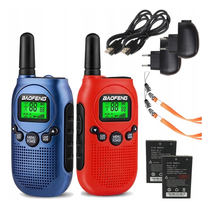 KRÓTKOFALÓWKA 2xWALKIE TALKIE DLA DZIECI BAOFENG BF-T6 PMR ŁOKI TOKI PANDA