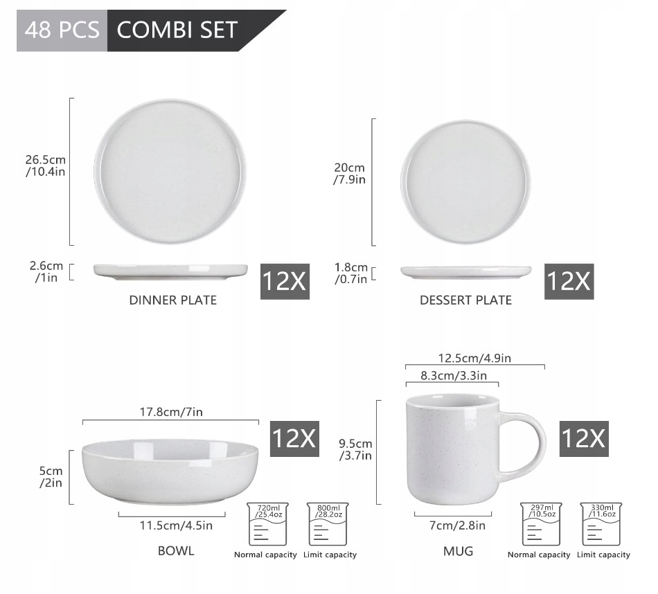 Zastawa kamionka Vancasso SESAM 48 szt restauracja Stan opakowania oryginalne