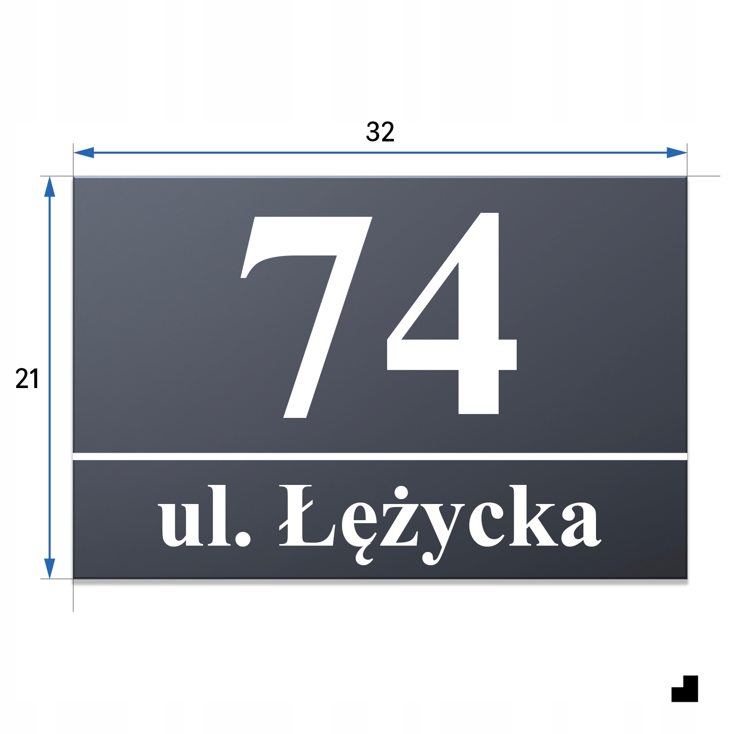 NUMER DOMU numer na dom TABLICZKA ADRESOWA Z NUMEREM DOMU antracyt + KOŁKI Marka Printima