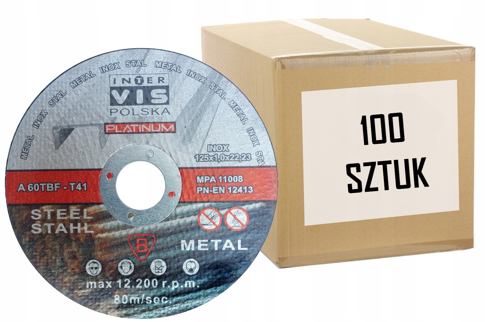

Tarcza tnąca do metalu stali inox 125x1mm 100szt
