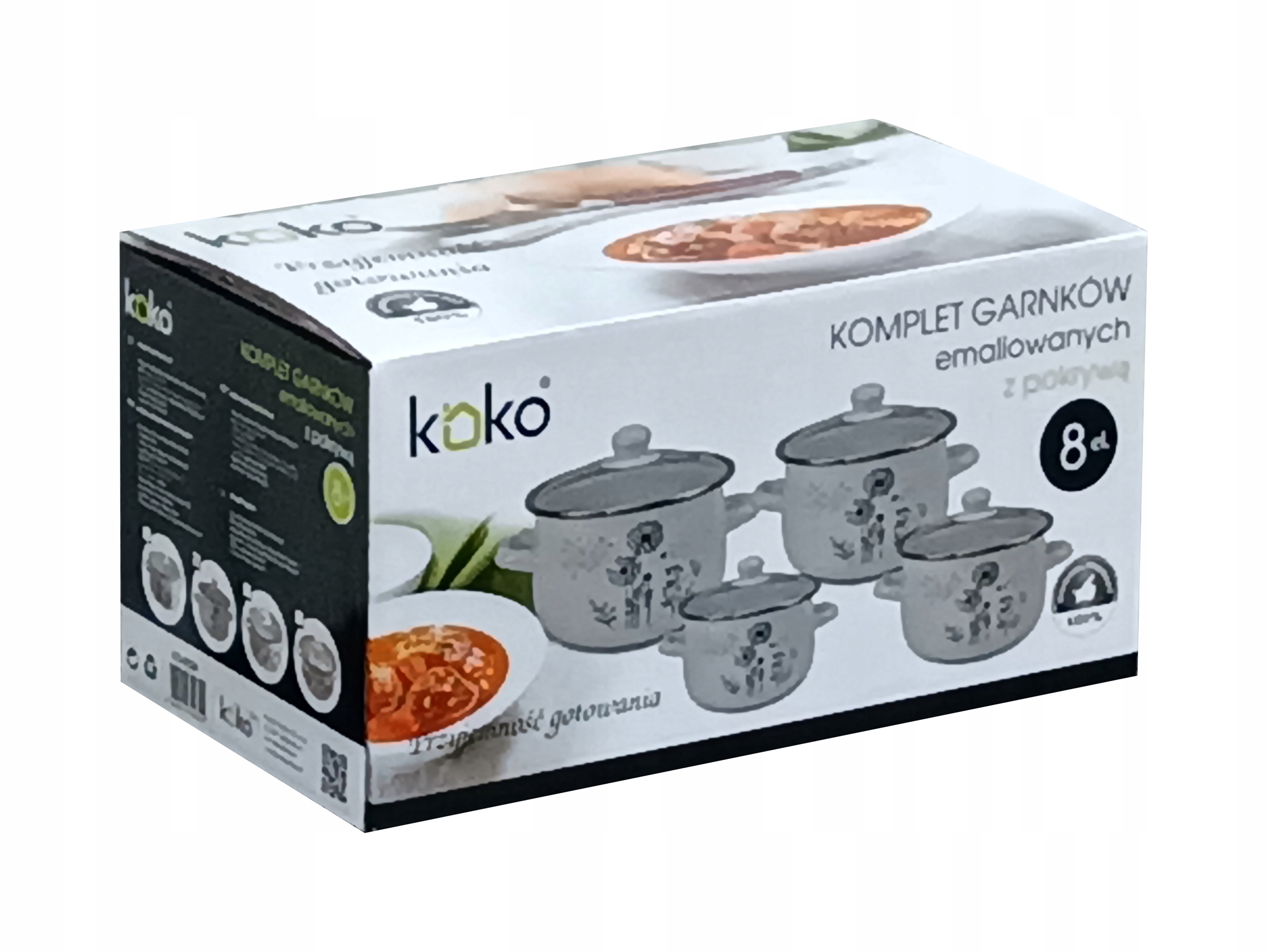 Zestaw garnków Koko dekoracja DMUCHAWCE emaliowane 8 el. Kod producenta 000-078