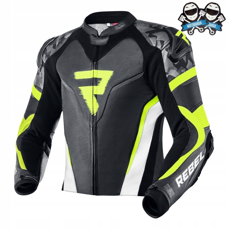 KURTKA REBELHORN REBEL BLACK/WHITE/YELLOW