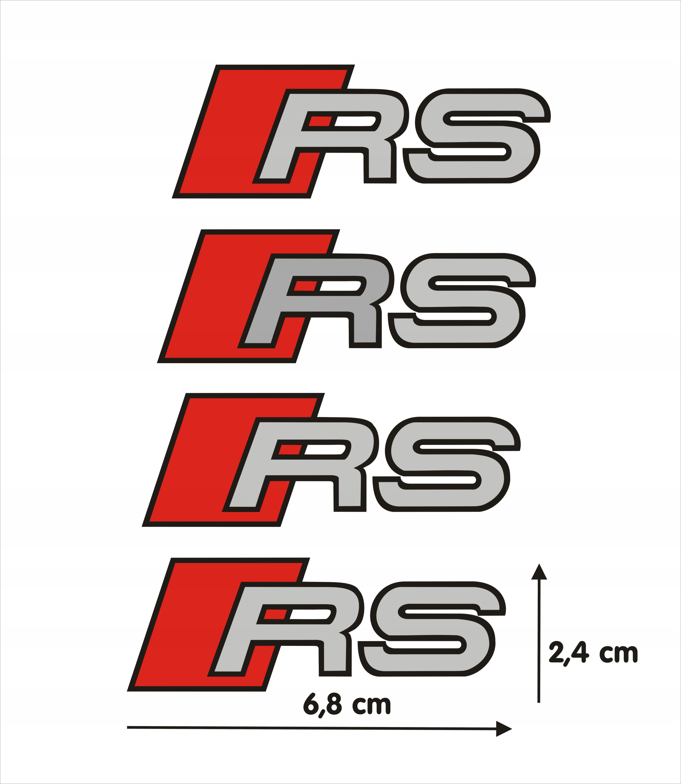 Audi Rs Komplet 4 Naklejek Na Zaciski Hamulcowe Ramka Jak Oem Htemp Srebrne