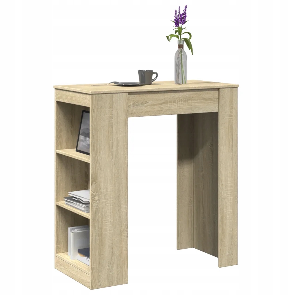 Barový stůl s regály dub sonoma 95 x 47 x 103,5 cm kompozit Hnědá 854384