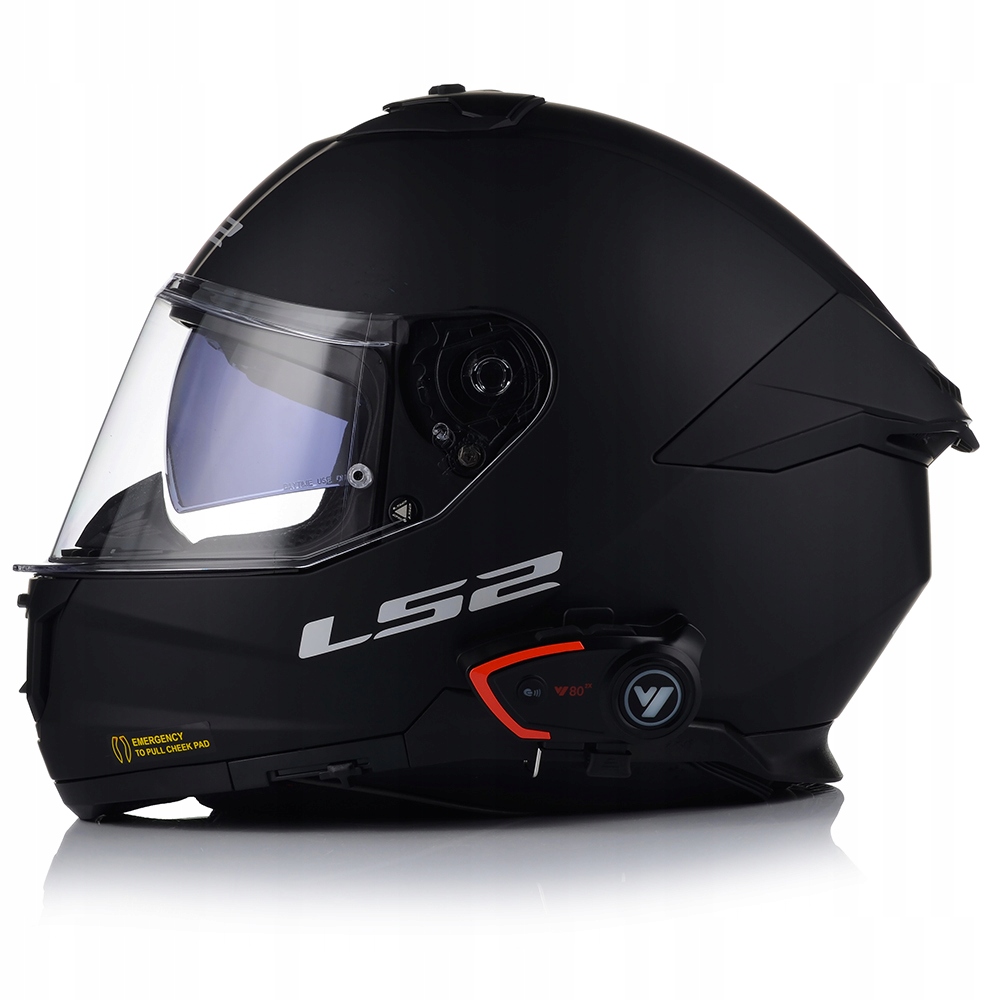 KASK MOTOCYKLOWY LS2 FF808 STREAM II CZARNY MAT BLENDA + INTERKOM BLUETOOTH Stan opakowania oryginalne