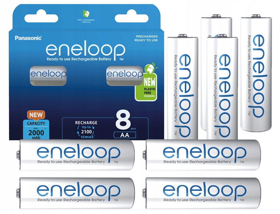 

8 x Akumulatorki Panasonic Eneloop Aa R6 2000MAH