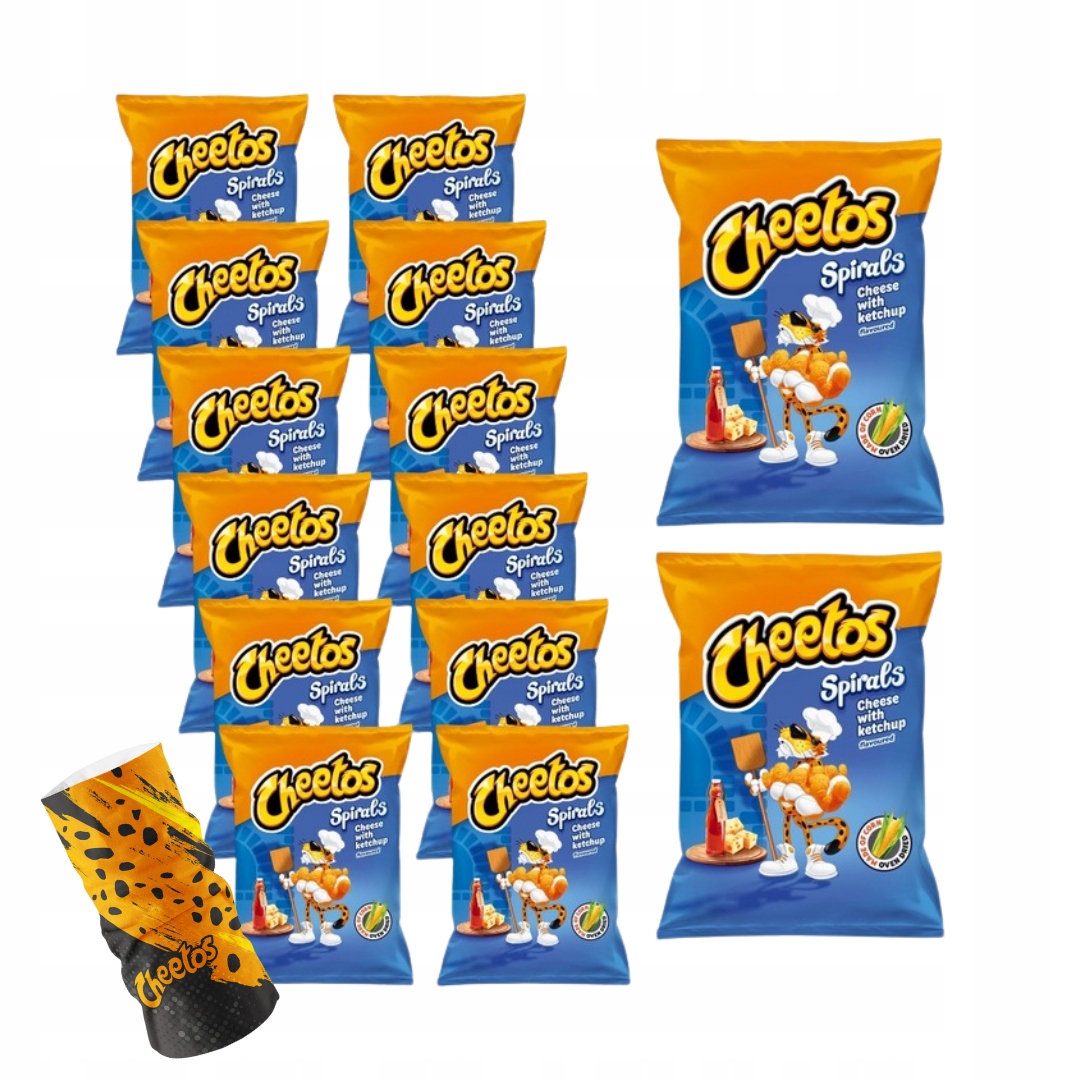 Cheetos Spirale Ser z Ketchupem Chrupki 14x 130g+Komin na szyje