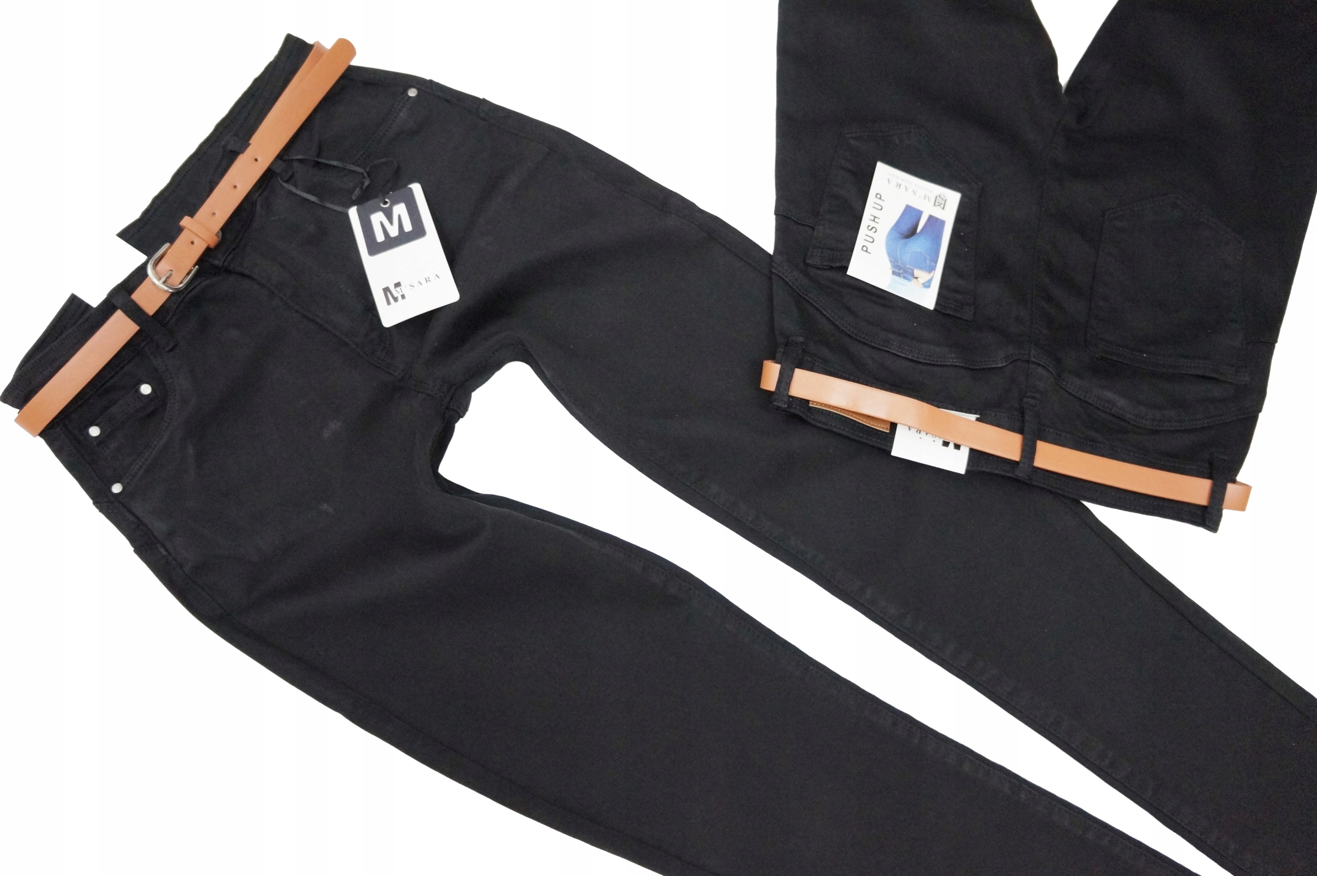 M.SARA WYSZCZUPLAJĄCE SPODNIE/JEANSY WYSOKI STAN Marka M.Sara