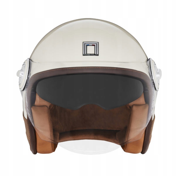 Prémiová Nox Prilba Otvorená Jet Heritage Leather Krémovo Hnedá M