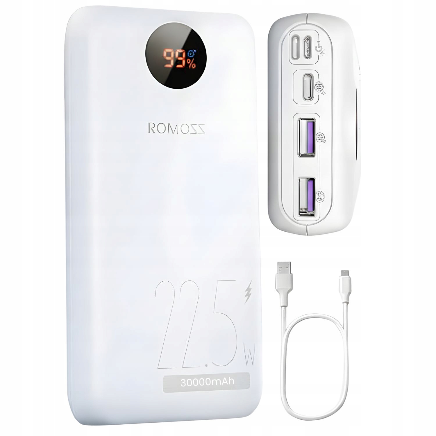 Powerbanka 30000 mAh Mini přenosná powerbanka přenosná jako Dárek bílá