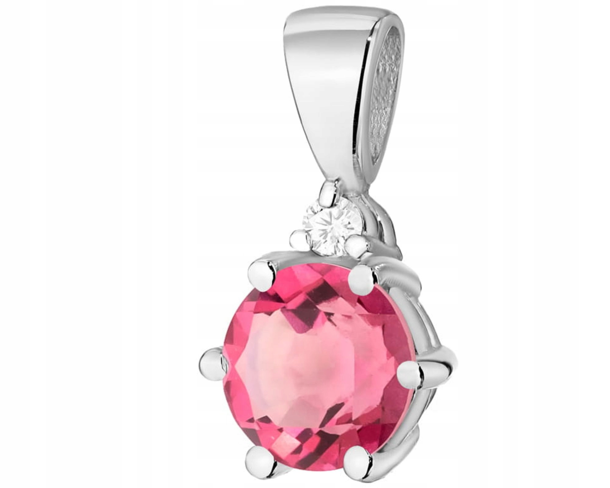 Bílé Zlato Přívěsek Přírodní Kámen Růžový Topaz A Briliant 585 Dárek