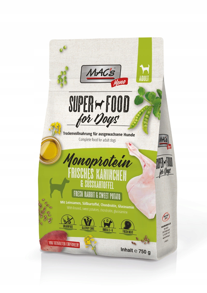 Sucha Karma Monobiałkowa Dla Psa Z Alergią Mac's Dog Rabbit Królik 3KG