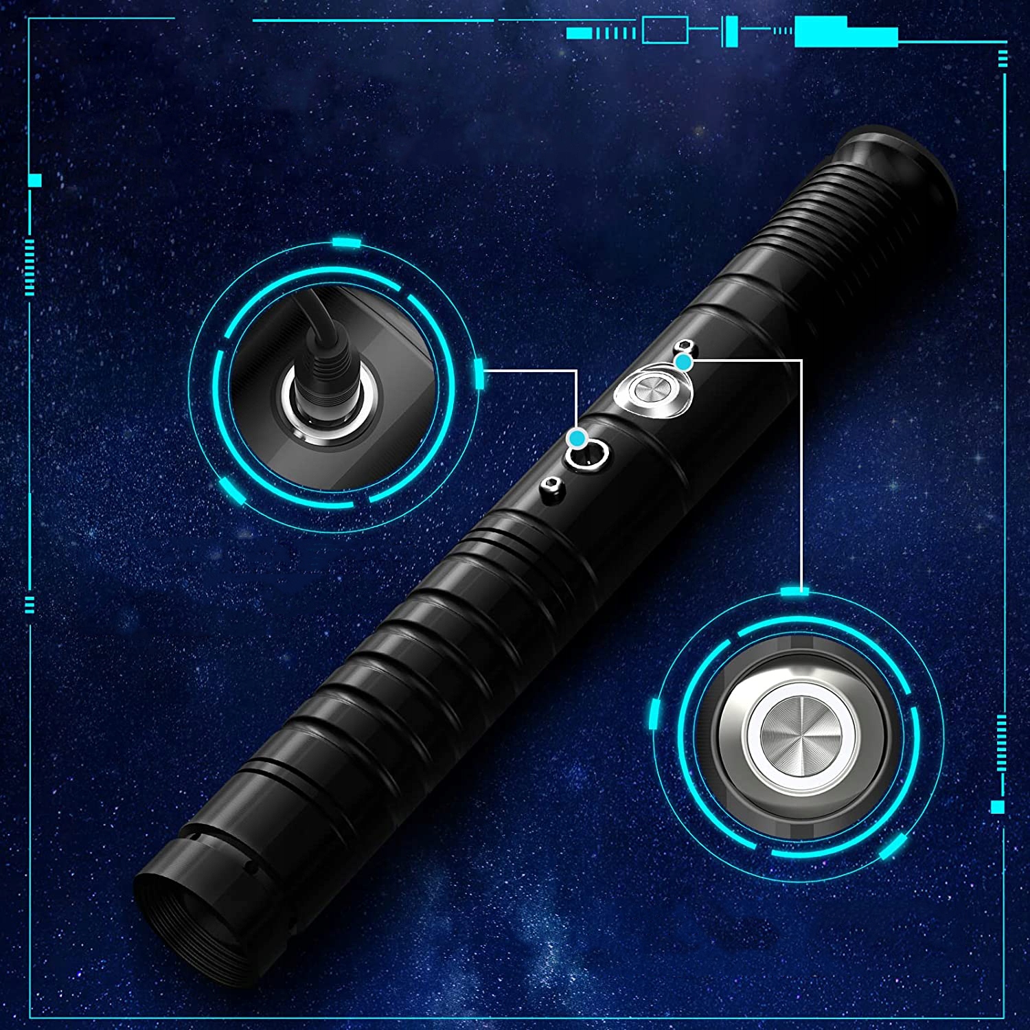 MIECZ ŚWIETLNY LASER ŚWIECĄCY Z DŹWIĘK premium RGB Efekty dźwiękowe podświetlenie LED