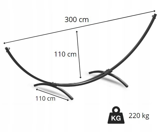 Trwały i Stabilny Stelaż na HAMAK+Wygodny dwuosobowy Hamak z poprzeczką Rodzaj stelaż