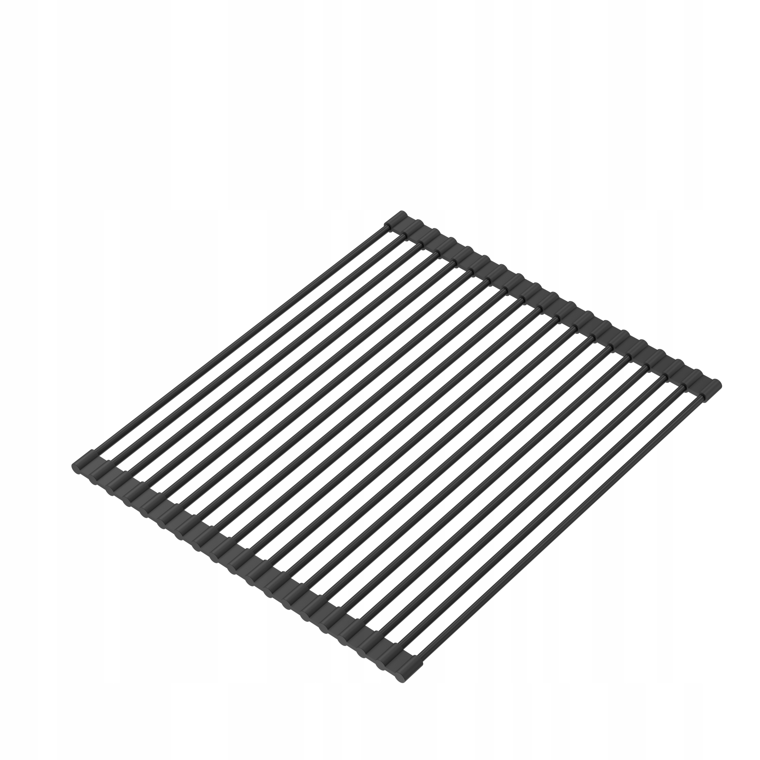 Pružná odkvapkávacia podložka do umývadla oceľová silikón 43x32 cm čierna Quadron