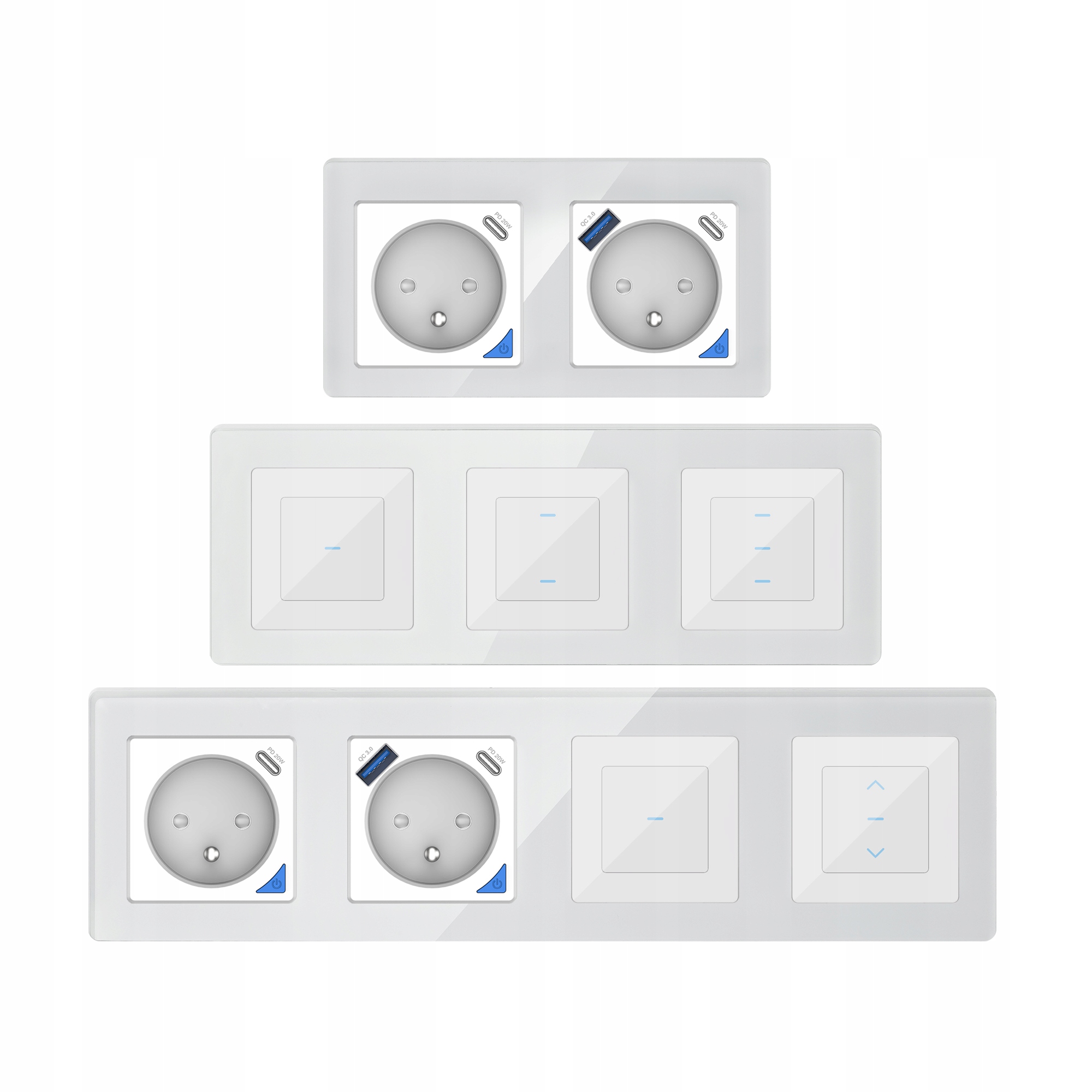 Pojedyncza ramka biała szkło do urządzeń serii RM Marka inny