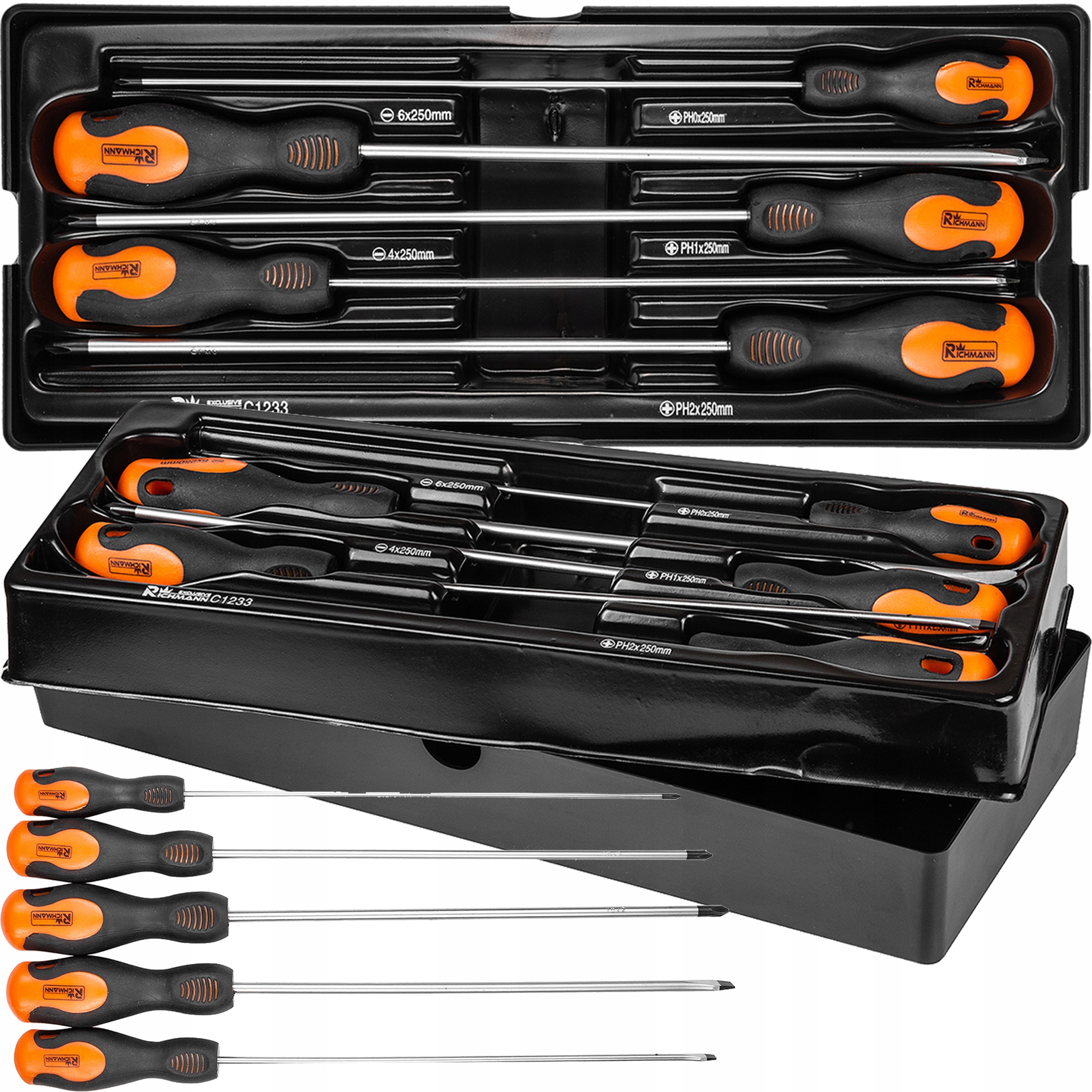 WKŁAD WKRĘTAKI DŁUGIE PŁASKIE KRZYŻAKOWE 5 ELEM.