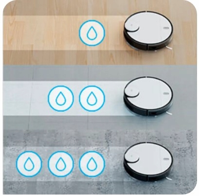 MOCNY ROBOT 2w1 SPRZĄTAJĄCY ODKURZAJĄCY MOPUJĄCY APP IOS ANDROID MAPA DOMU Kolor dominujący biały