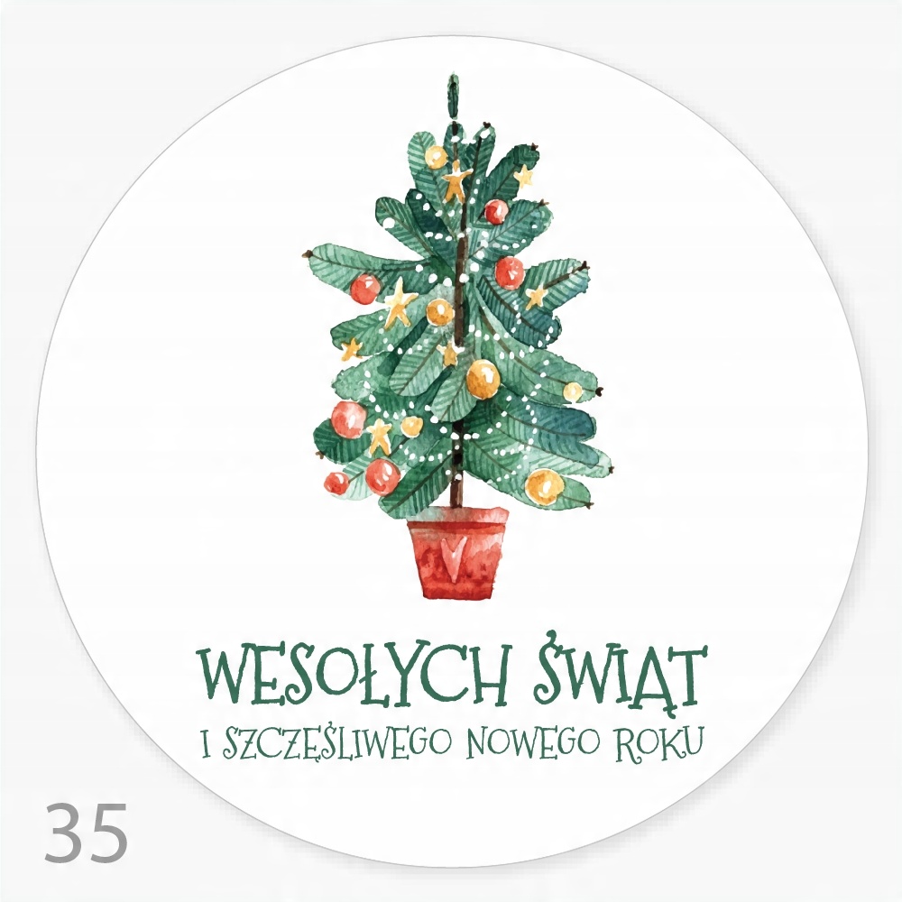 

Naklejki świąteczne Wesołych Świąt Choinka 48szt