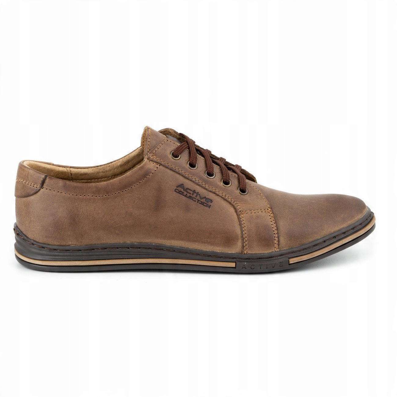 

Buty Męskie Casual Polskie Skóra 320 Brąz 37