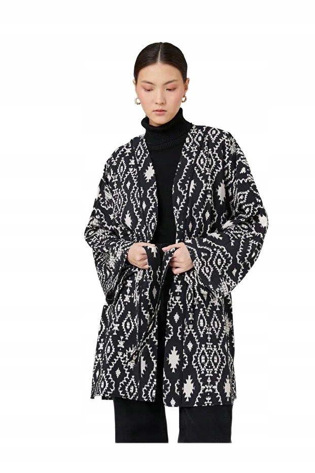 Koton Dámská Kimonová Bunda S Vázáním Aztécký Vzor 44 5FA