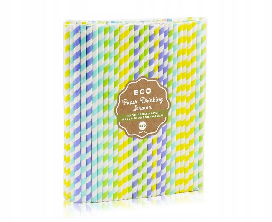 SŁOMKI RURKI DO PICIA PAPIEROWE KOLOR SHAKE 200szt Marka inna