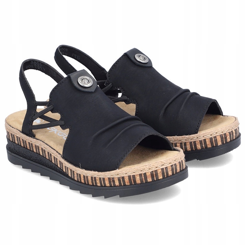 Dámské sandály Rieker V7972-00 Black černé Eko Kůže Vel. 37