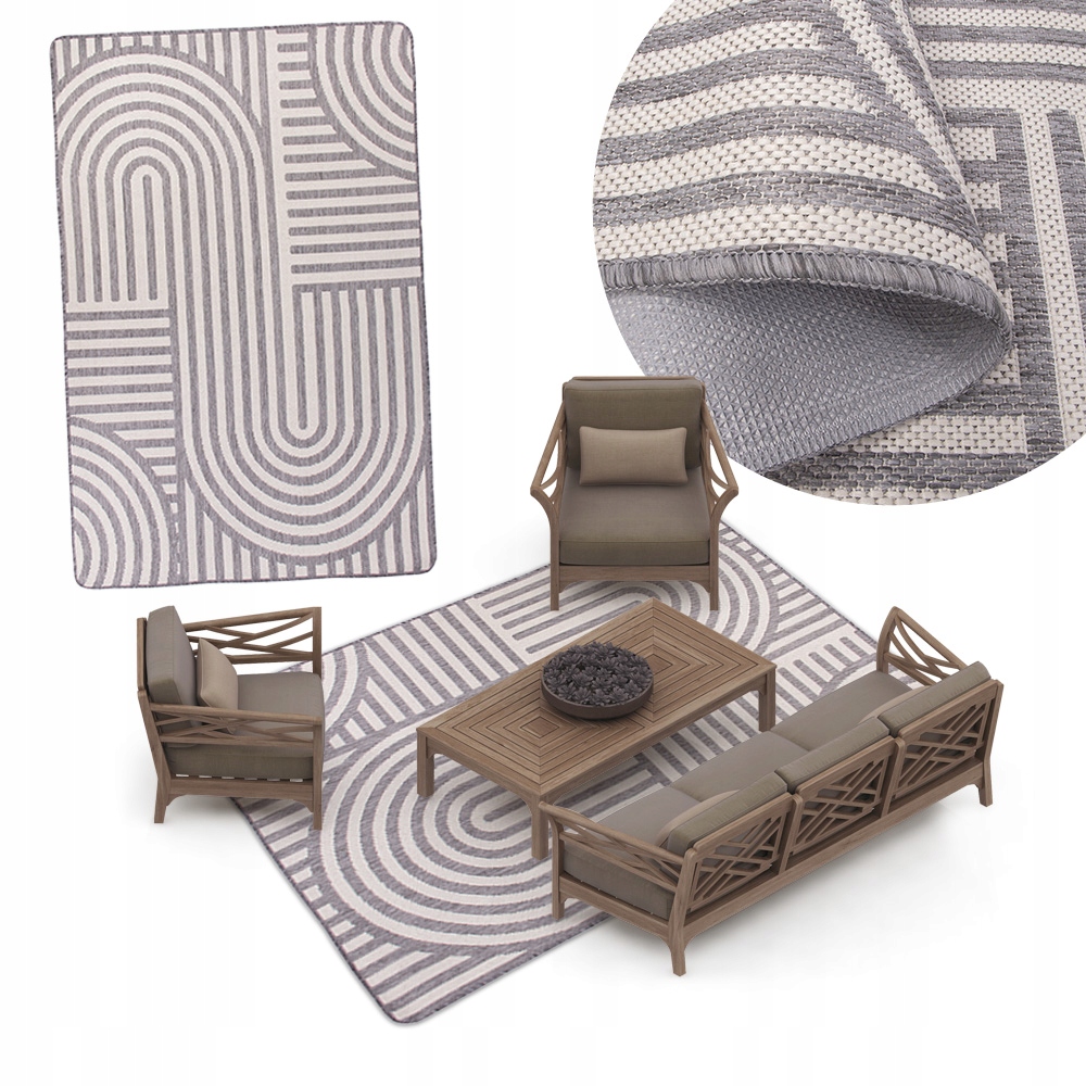 Protišmykový Koberec Na Terasu 133 X 195, Módny, Plochý, Tkaný, Moderný, Odolný