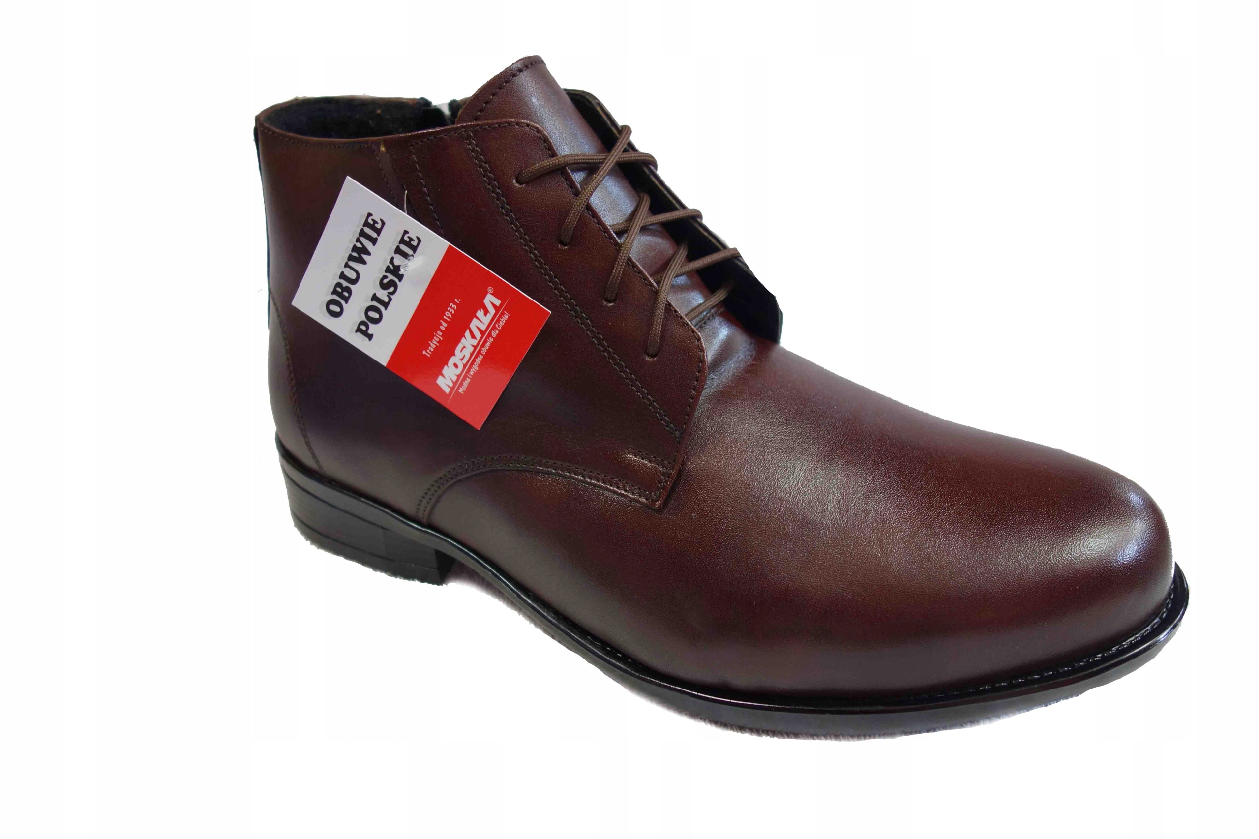 

Trzewiki MęSKIE na szeroką stopę podbicie brąz 45