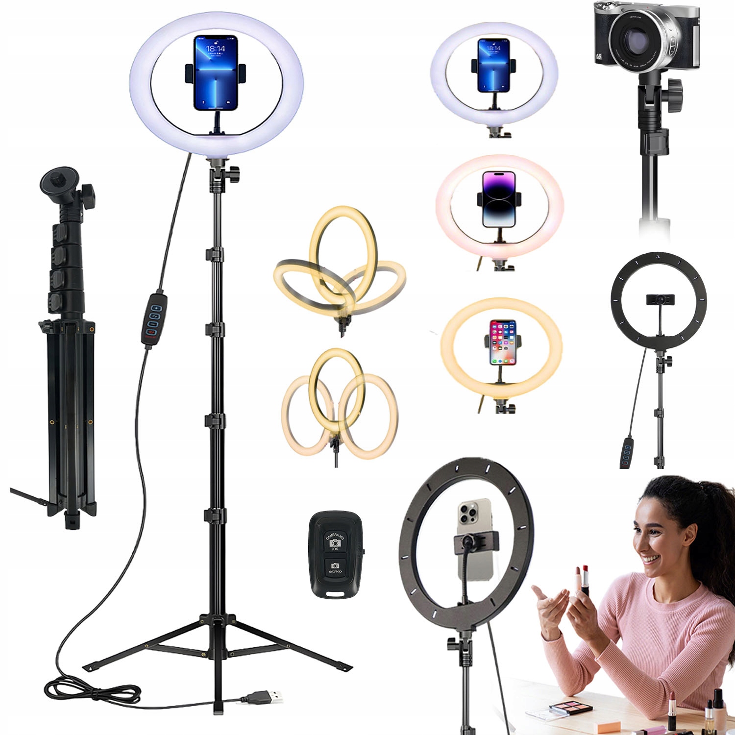 kruhová lampa Led Ring 10IN Pilot Stativ 190 CM Make-up Youtube