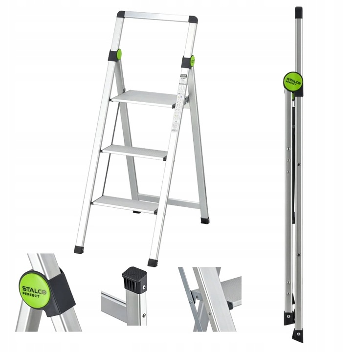 Skladací rebrík Slim 3-stupňový s držiakom Stalco Perfect S020140512