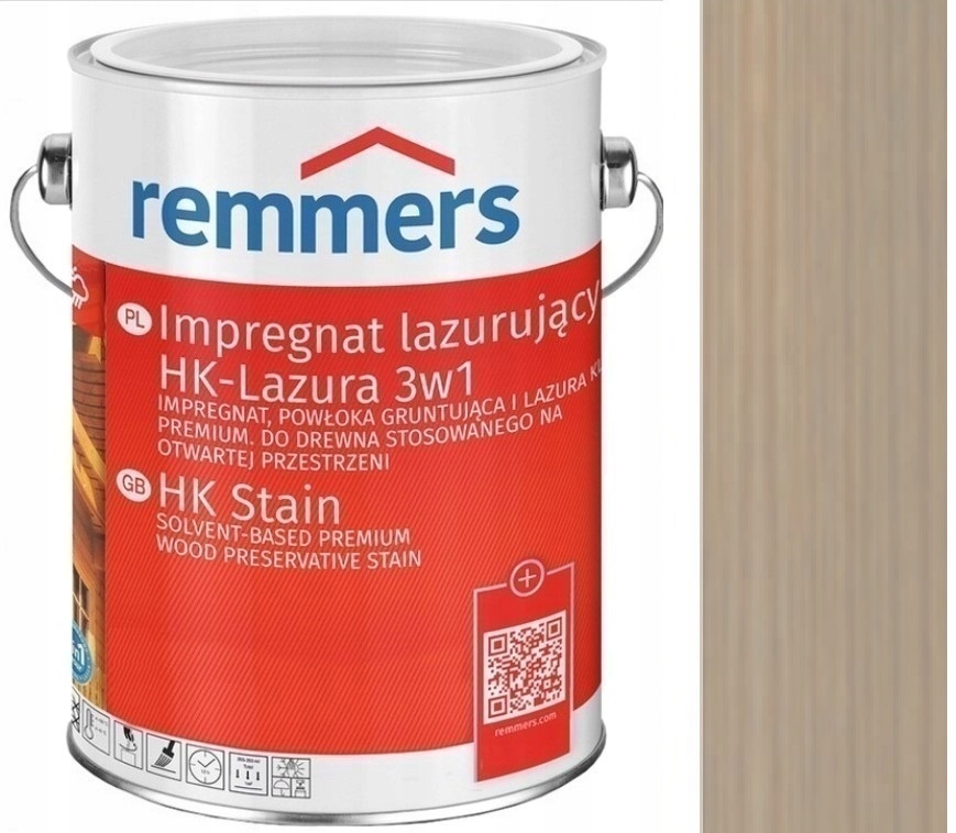 Remmers Hk-lasur Lazúra 5L Lazúrovacia Impregnácia Na Drevo Striebornošedá