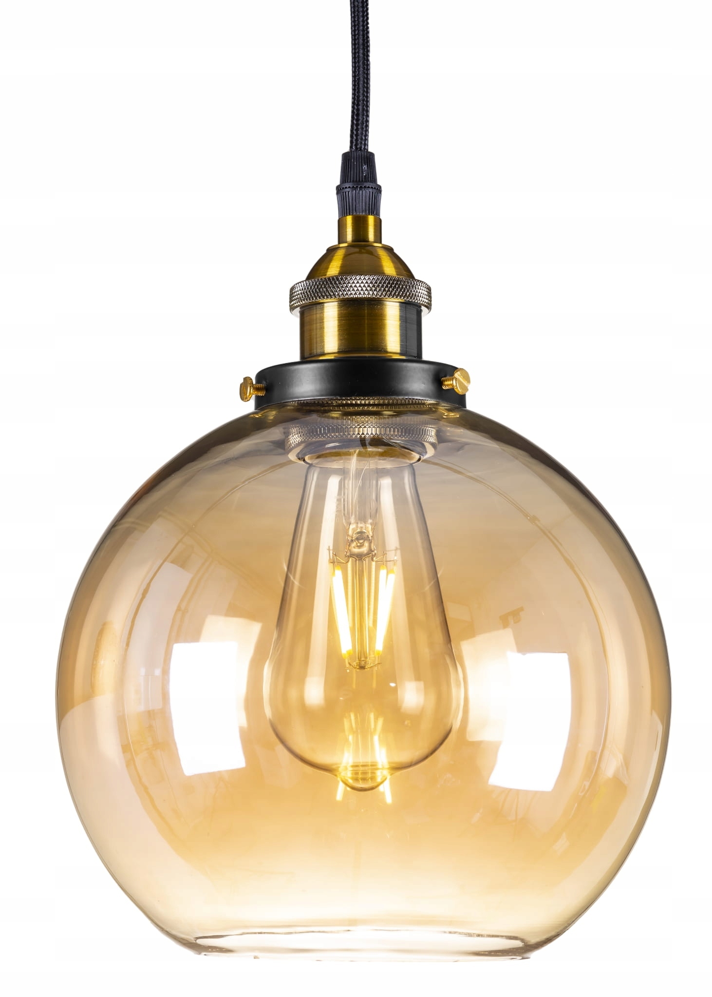 

Lampa wisząca szklana duża kula Amber
