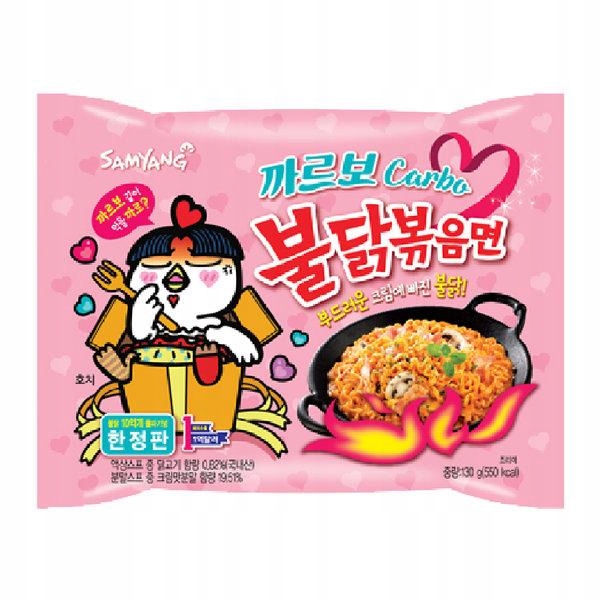 Levně 6 x Samyang Ramyun má příchuť ostrého kuřete a la Carbonara, ohnivě ostrý 130 g