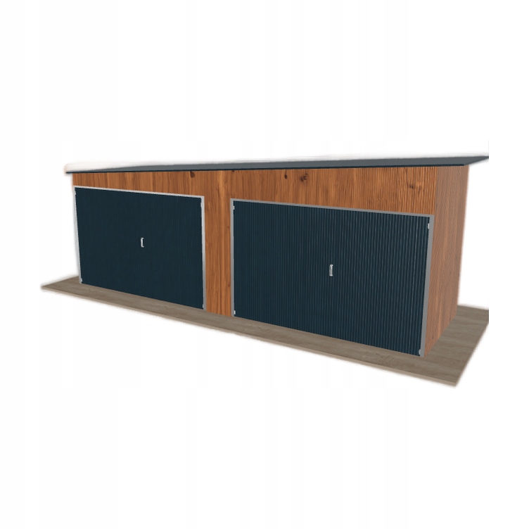 Plechová garáž 6.5 x 2 m, dvoupolohový spád doleva Zlatý dub